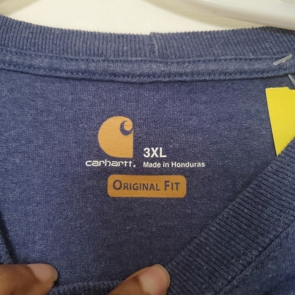 Carhartt Men's Blue Heather Oringal Fit Tee Shirt Long Sleeve Loose fit 3XL - Picture 4 of 5